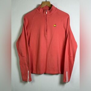 Bobby Jones Women’s Masters Inspired Quarter Zip Golf Pullover Coral Pink XL